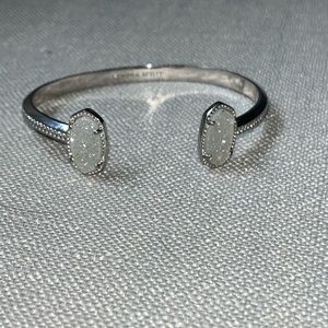 Kendra Scott Elton Silver Cuff Bracelet in Iridescent Drusy